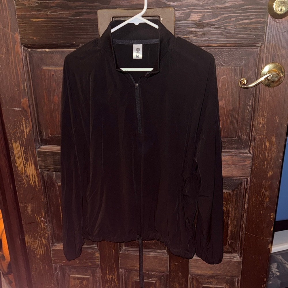 Senita Athletics Black Windy Pullover Windbreaker